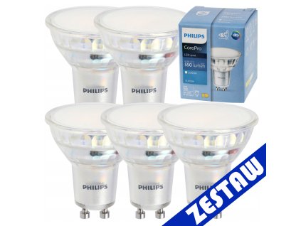 SADA 5x Žárovka GU10 4,9-50W 550lm 3000k CorePro