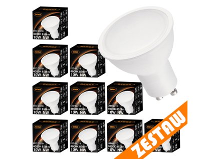 SADA 10x LED žárovek GU10 10W Premium - neutrální bílá