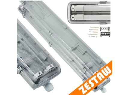 Sada 2 hermetických svítidel 120cm + LED trubice pro dílnu a garáž