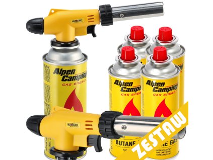 Plynový hořák 1300° nastavitelný Premium + 4x plynová kartuše
