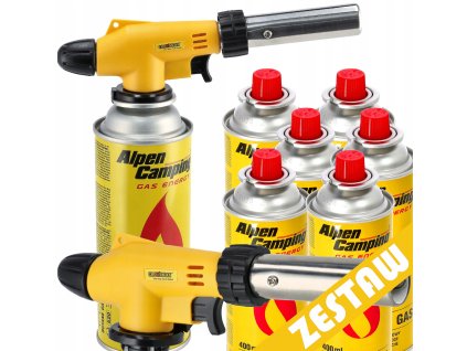 Plynový hořák 1300° nastavitelný Premium + 6 plynových kartuší