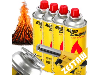 4× plynová kartuše – náplň do vařiče 400 ml, plynový hořák, opalovač