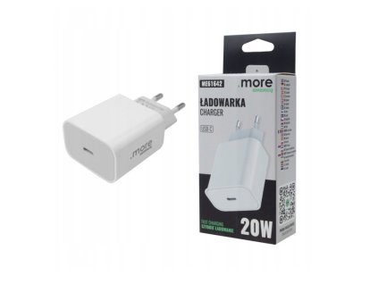 Rychlá nabíječka do zásuvky pro telefon s duálním napájením 20W USB-C Cube