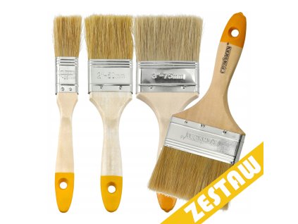 Sada vysoce kvalitních plochých dřevěných štětců 25 mm/50 mm/75 mm/100 mm