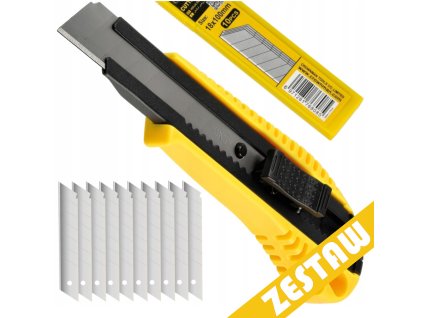 SADA univerzálního nože s odlamovací čepelí Tapeciak 18x100mm + 10x náhradní čepele