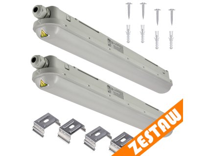 SADA 2 ks hermetického svítidla PILA 60cm 18W 4000K 2000lm IP65