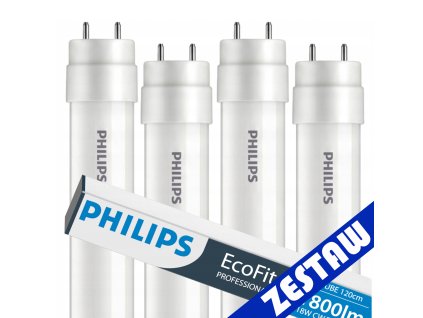 SADA 4x LED trubice 120cm 18W 6500K 1800lm G13 Philips Cold