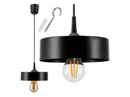 Závěsné stropní svítidlo / lustr LED E27, nastavitelné 0–100 cm, hliníkové stínidlo