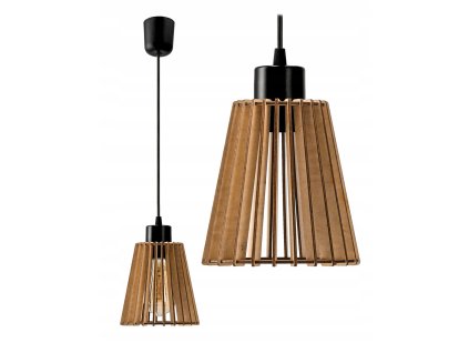 DŘEVĚNÁ STROPNÍ ZÁVĚSNÁ SVÍTIDLA LED LUSTR E27 Do obývacího pokoje Dekorativní