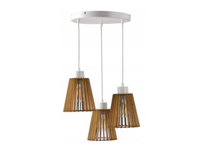 Dřevěná závěsná stropní lampa E27