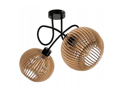 Stropní lampa LOFT WRAPPED 2XE27 DŘEVĚNÁ