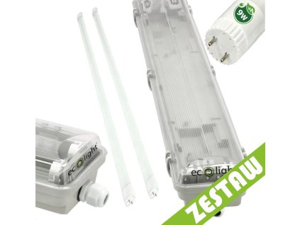 Hermetické LED svítidlo 60 cm + 2 LED trubice - neutrální bílá