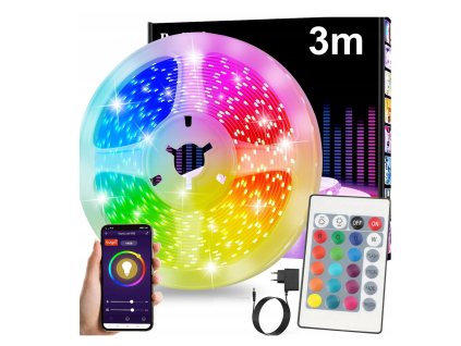 RGB LED pásek s WiFi Bluetooth dálkovým ovládáním TUYA 3m 15W mobilní aplikací