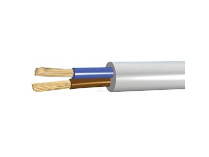 Flexibilní elektroinstalační kabel H03VV-F (OMY) 2x0,50 bílý 1 metr