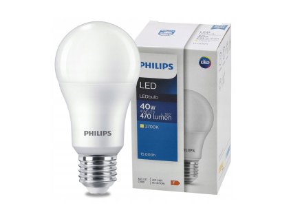 LED žárovka E27 PHILIPS 4,9W 470lm - teplá bílá