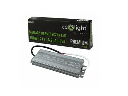 24V LED napájecí zdroj hermetický 150W 6,25A vodotěsný transformátor PREMIUM