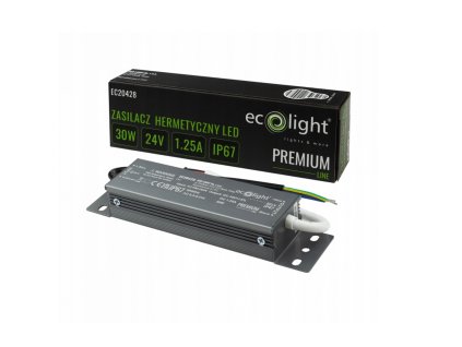 24V LED napájecí zdroj hermetický 30W 1,25A vodotěsný transformátor PREMIUM