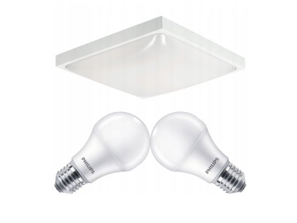 LED stropní svítidlo 2xE27 + 2x žárovka Philips E27 10W