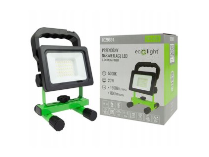 Přenosný LED halogenový reflektor s baterií a dílnou, 20W, kabel USB-C