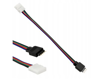 Konektor RGB LED pásku - klips-kabel-zásuvka 12V konektor pro připojení pásků