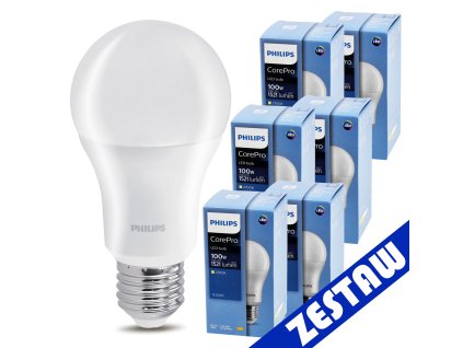 SADA 6x LED žárovka E27 PHILIPS 13W = 100W 1521lm Barva 2700k Premium A60