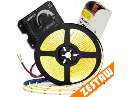 Sada neonové COB LED pásky 12V 5m 4000K 60W - zdroj + ovladač