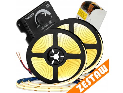 Sada LED neonových COB pásků 12V 10m 4000K 120W - zdroj + ovladač