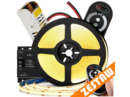 Sada LED neonové COB pásky 12V 5m 4000K 60W - zdroj + ovladač