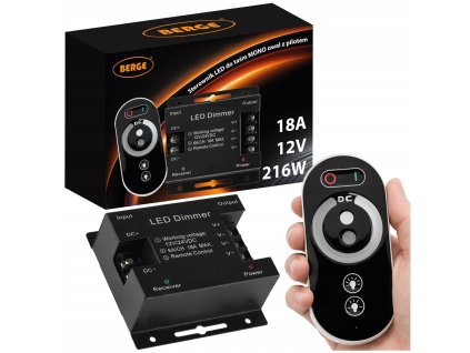 LED stmívač s dálkovým ovládáním pro pásky 18A 216W 12V 24V dotykový mono