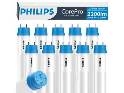 10x LED trubice 150cm 20W studená bílá T8