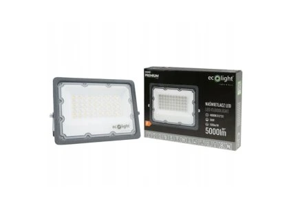 LED reflektor 50W 4000K 5000LM IP65 černý - neutrální bílá