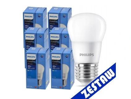 SADA 6 LED žárovek E27 P45 5W teplá bílá CorePro 2700K