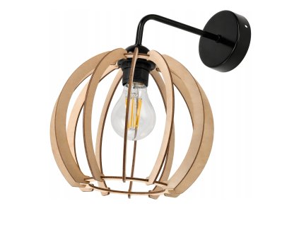 LED nástěnné svítidlo 1x E27 LOFT edison dřevěná koule