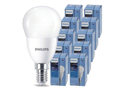 10x LED žárovka E14 2,8W 250lm teplá bílá 2700k 230v PHILIPS corepro