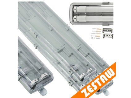 SADA 4 hermetických LED lamp 120 cm pro dílny