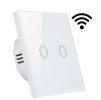 Přepínač dotykového dvojity - bílý - WIFI - SKLO