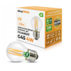 LED žárovka  - E27 - G45 - 4W - 340Lm - filament - teplá bílá