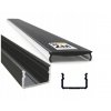 Hliníkový profil pro LED pásky OXI-Dx pro povrchovou montáž 2m černý + černý difuzor