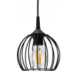 Drátěná kulatá závěsná lampa - černá