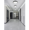 Kulatý LED stropní panel - 2xE27 - černý