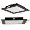 Čtvercový LED panel zapuštěný - černý - 12W - PC - neutrální bílá