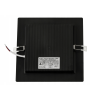 Čtvercový LED pabel zapuštěný - černý - 18W - PC - neutrální bílá