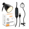 Andora LED stolní lampa s klipem 1xE27 černá