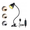 Andora LED stolní lampa s klipem 1xE27 černá