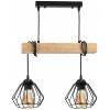 44914 led zavesne stropni svitidlo dreveny tram 2xe27 lustr loft brylant