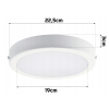 LED kulaté přisazené svítidlo 19W - 2000lm - 4000K - bílé