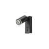 LED nástěnné svítidlo GU10 s vypínačem a USB portem - černá