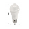 LED žárovka E27 - 12W - NW - s pohybovým a soumrakovým senzorem