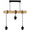 LED stropní svítidlo závěsné dřevěný trám 3xE27 koule - černá