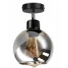 Skleněná LED stropní lampa 1xE27 - kouřová koule